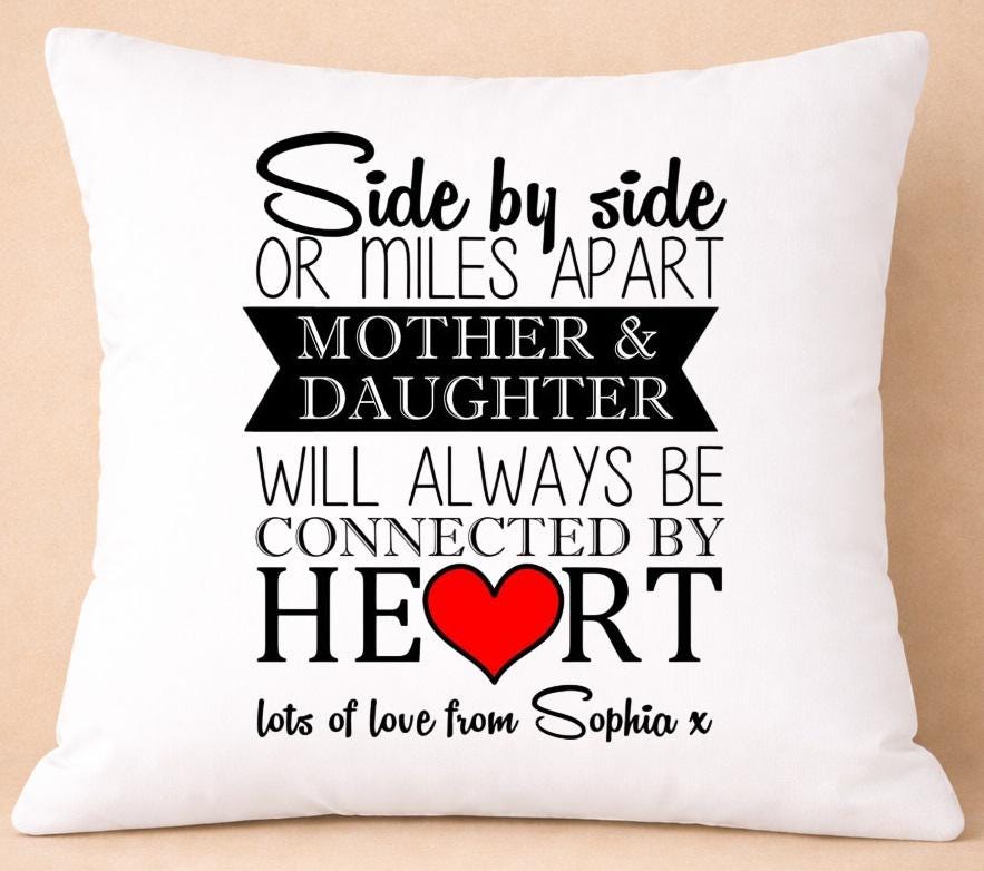 mother daughter, side by side, personalised cushion cover mother daughter, side by side, personalised cushion cover