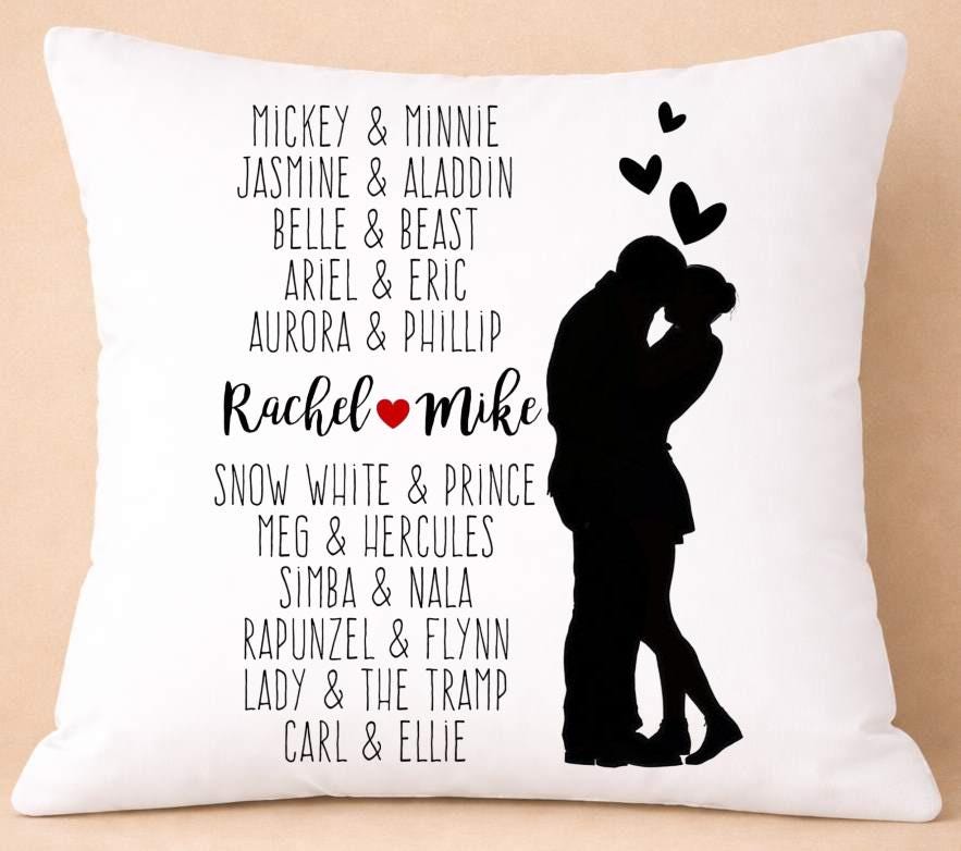 couple, silhouette, personalised cushion cover couple, silhouette, personalised cushion cover
