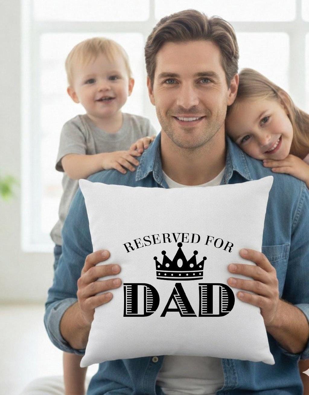 reserved for dad crown, quote cushion cover reserved for dad crown, quote cushion cover