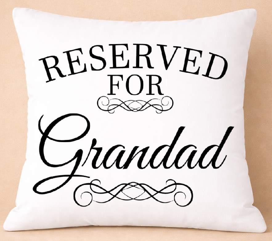 reserved for grandad, quote cushion cover reserved for grandad, quote cushion cover