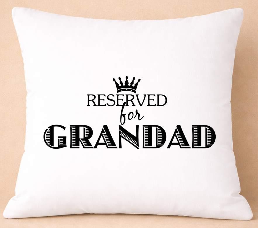 reserved for grandad, crown, quote cushion cover reserved for grandad, crown, quote cushion cover