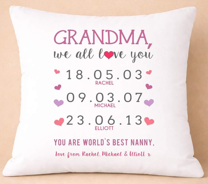 grandma, we love you, personalised cushion cover grandma, we love you, personalised cushion cover