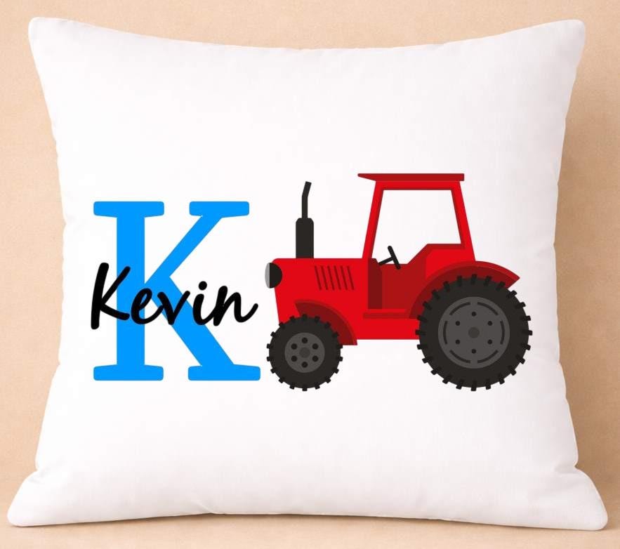 tractor, name, personalised cushion cover tractor, name, personalised cushion cover
