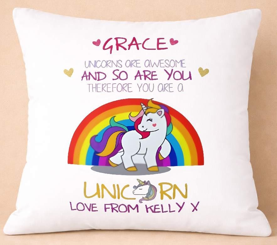 unicorn, name, personalised cushion cover unicorn, name, personalised cushion cover