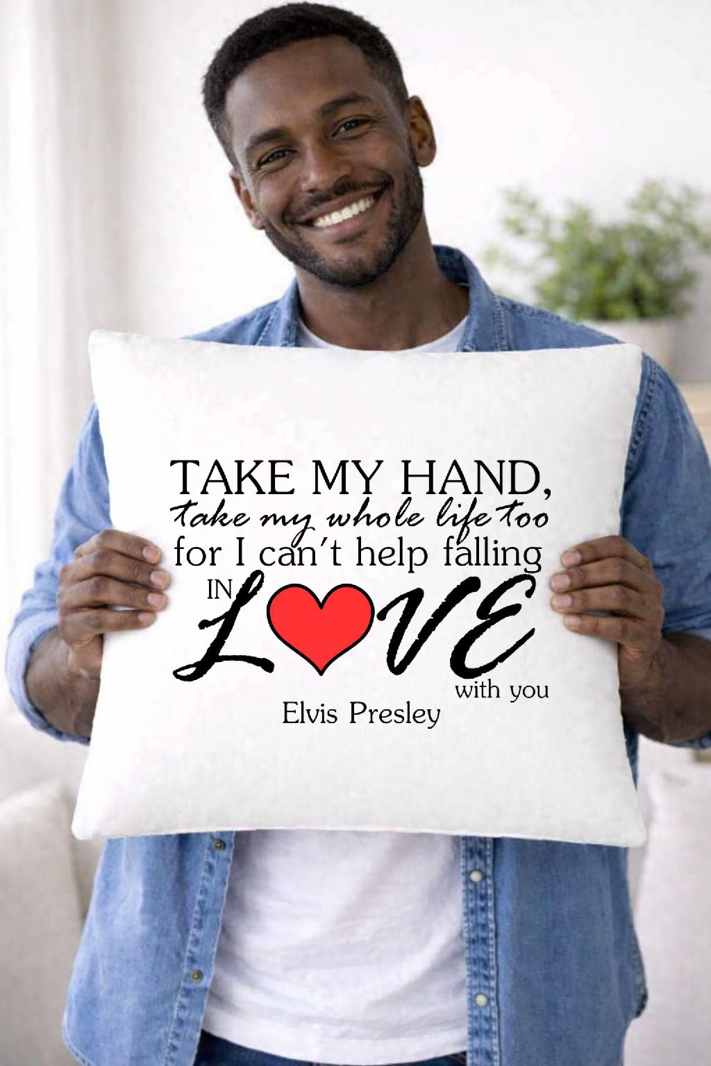 elvis presley, falling in love, lyrics cushion cover elvis presley, falling in love, lyrics cushion cover