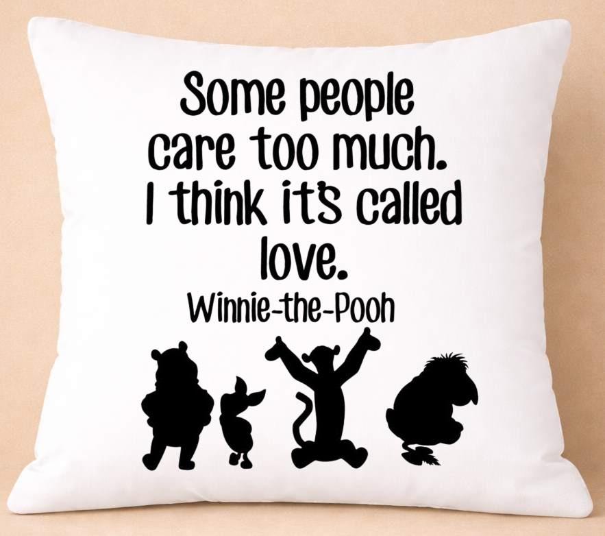 winnie the pooh, care love, quote cushion cover winnie the pooh, care love, quote cushion cover