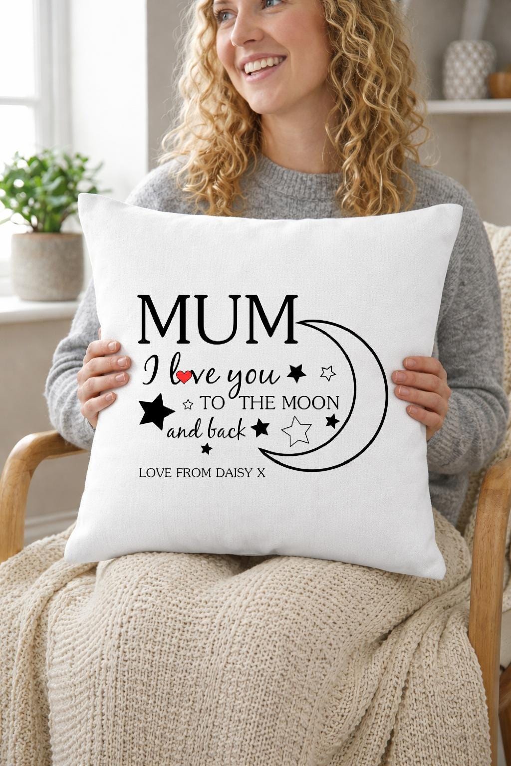 mum, i love you, personalised cushion cover mum, i love you, personalised cushion cover