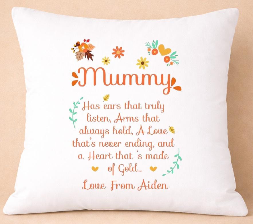 mummy, made of gold, personalised cushion cover mummy, made of gold, personalised cushion cover