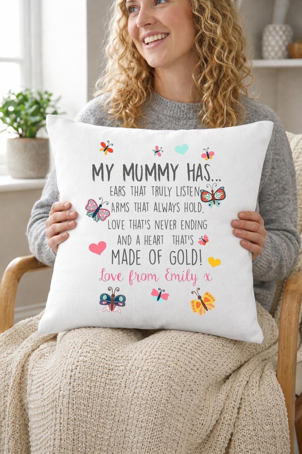 my mummy, made of gold, personalised cushion cover my mummy, made of gold, personalised cushion cover