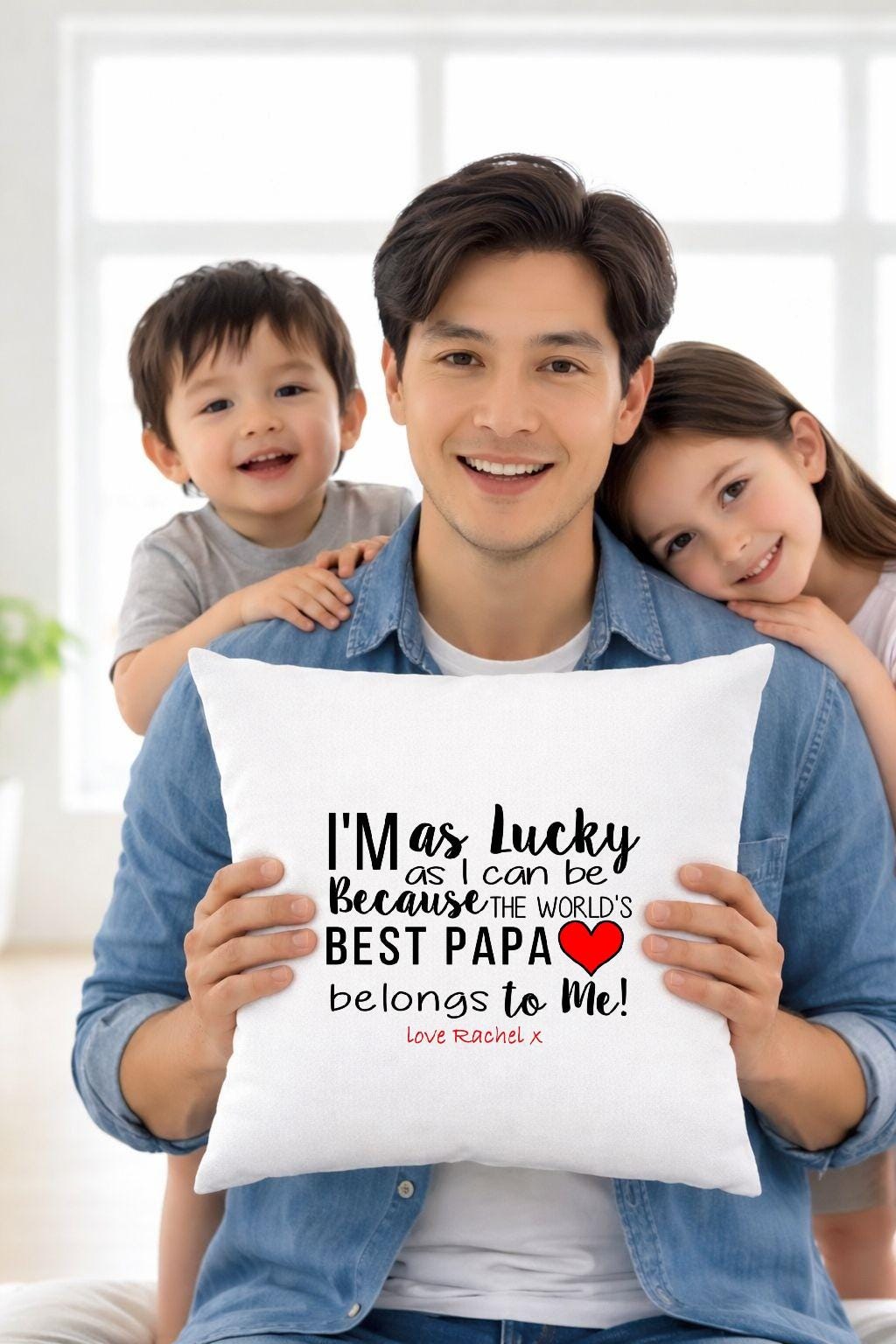 best papa, lucky, personalised cushion cover best papa, lucky, personalised cushion cover