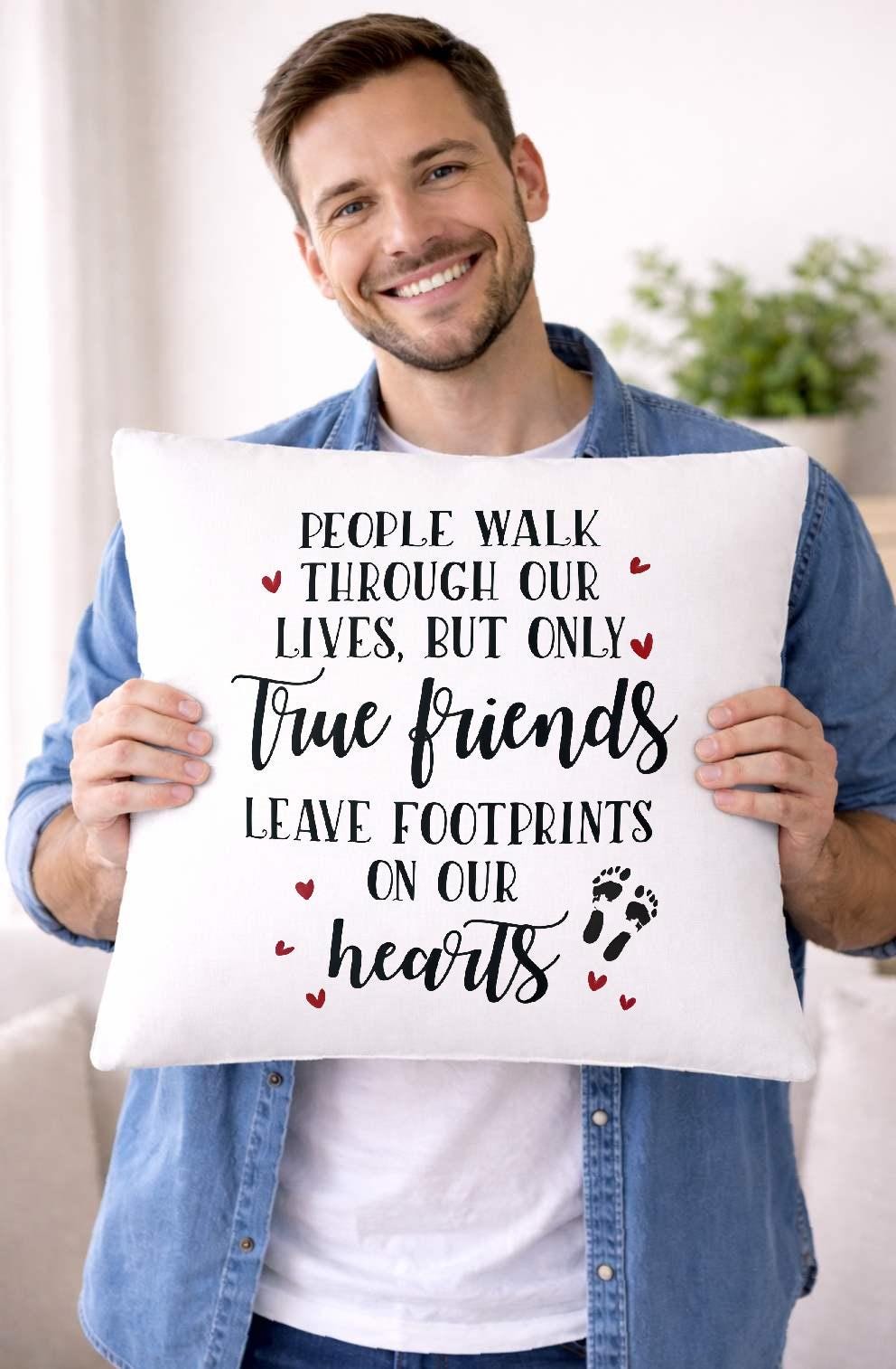 true friends, quote cushion cover true friends, quote cushion cover