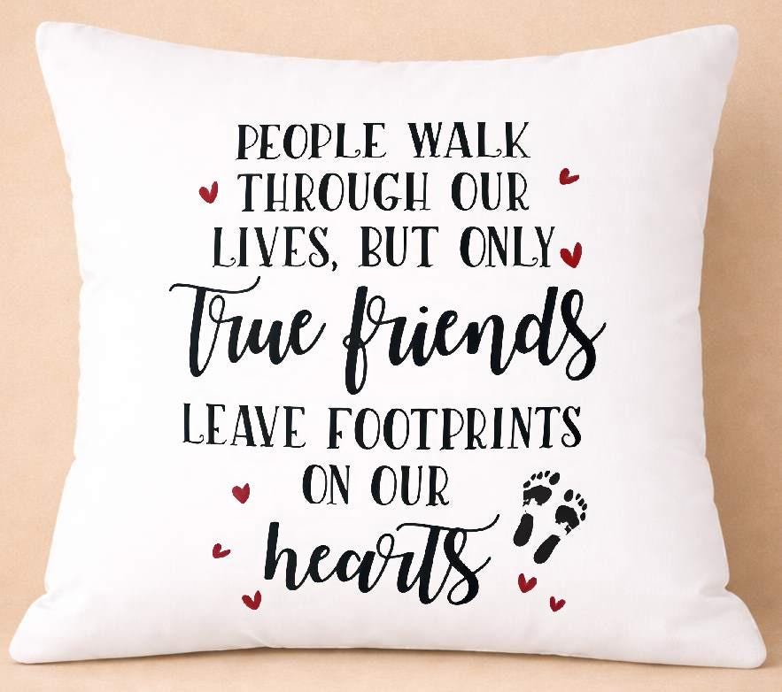 true friends, quote cushion cover true friends, quote cushion cover