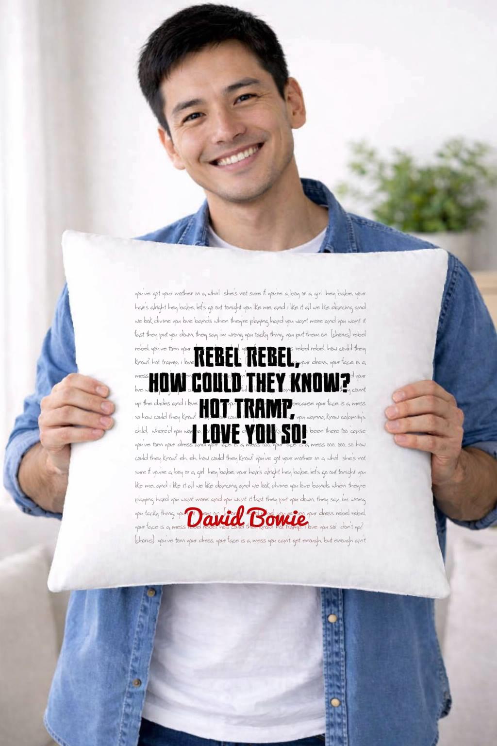 david bowie, rebel rebel, lyrics cushion cover david bowie, rebel rebel, lyrics cushion cover