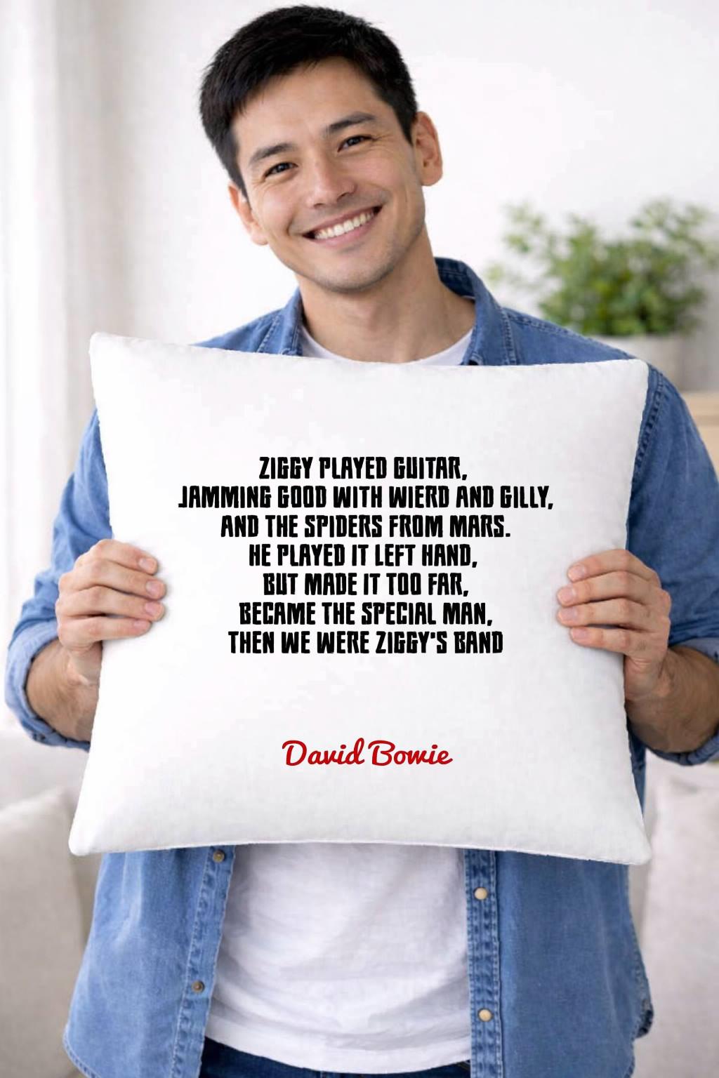 david bowie, ziggy played guitar, lyrics cushion cover david bowie, ziggy played guitar, lyrics cushion cover