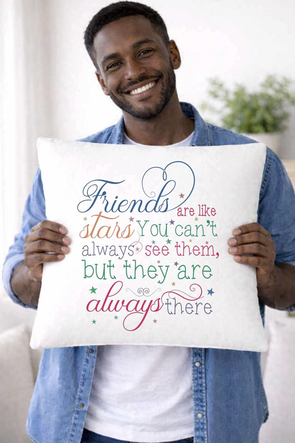 friends are like stars, quote cushion cover friends are like stars, quote cushion cover