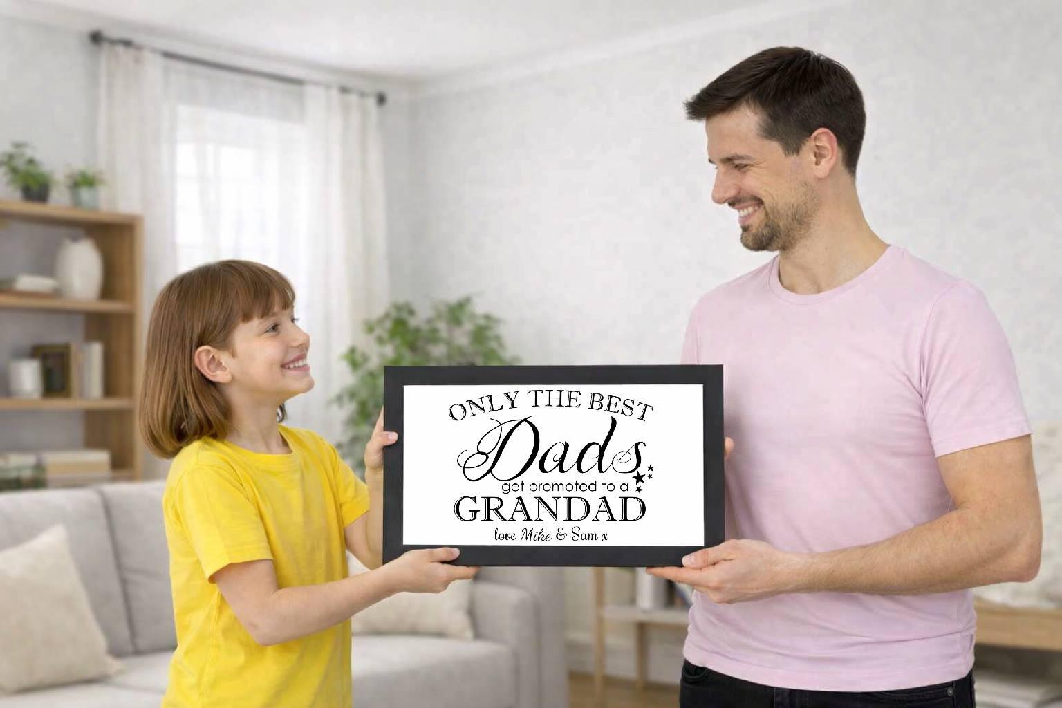 dad promoted to grandad, personalised photo cover dad promoted to grandad, personalised photo cover