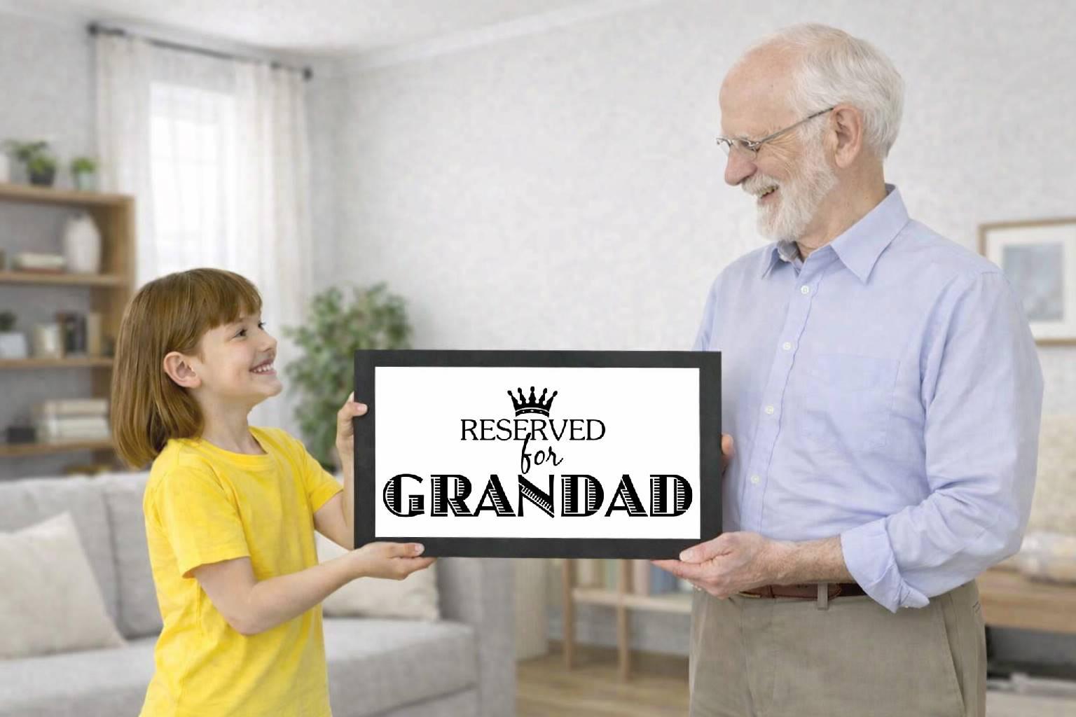 reserved for grandad, crown, quote photo cover reserved for grandad, crown, quote photo cover