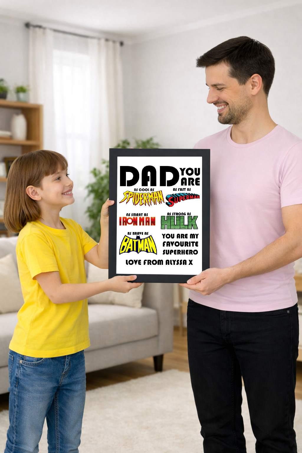 dad superhero, personalised photo cover dad superhero, personalised photo cover