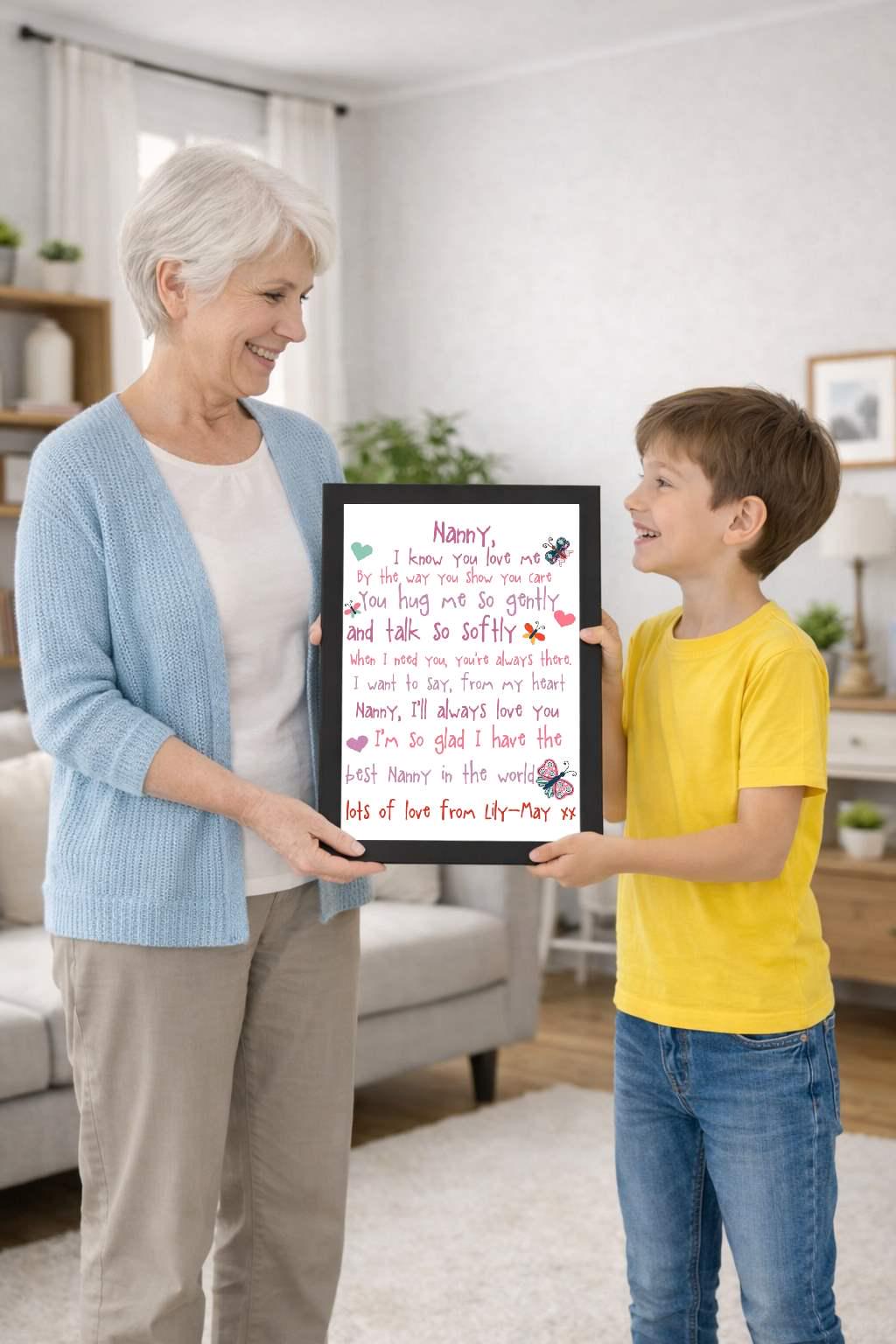 nanny, love me, personalised photo cover nanny, love me, personalised photo cover