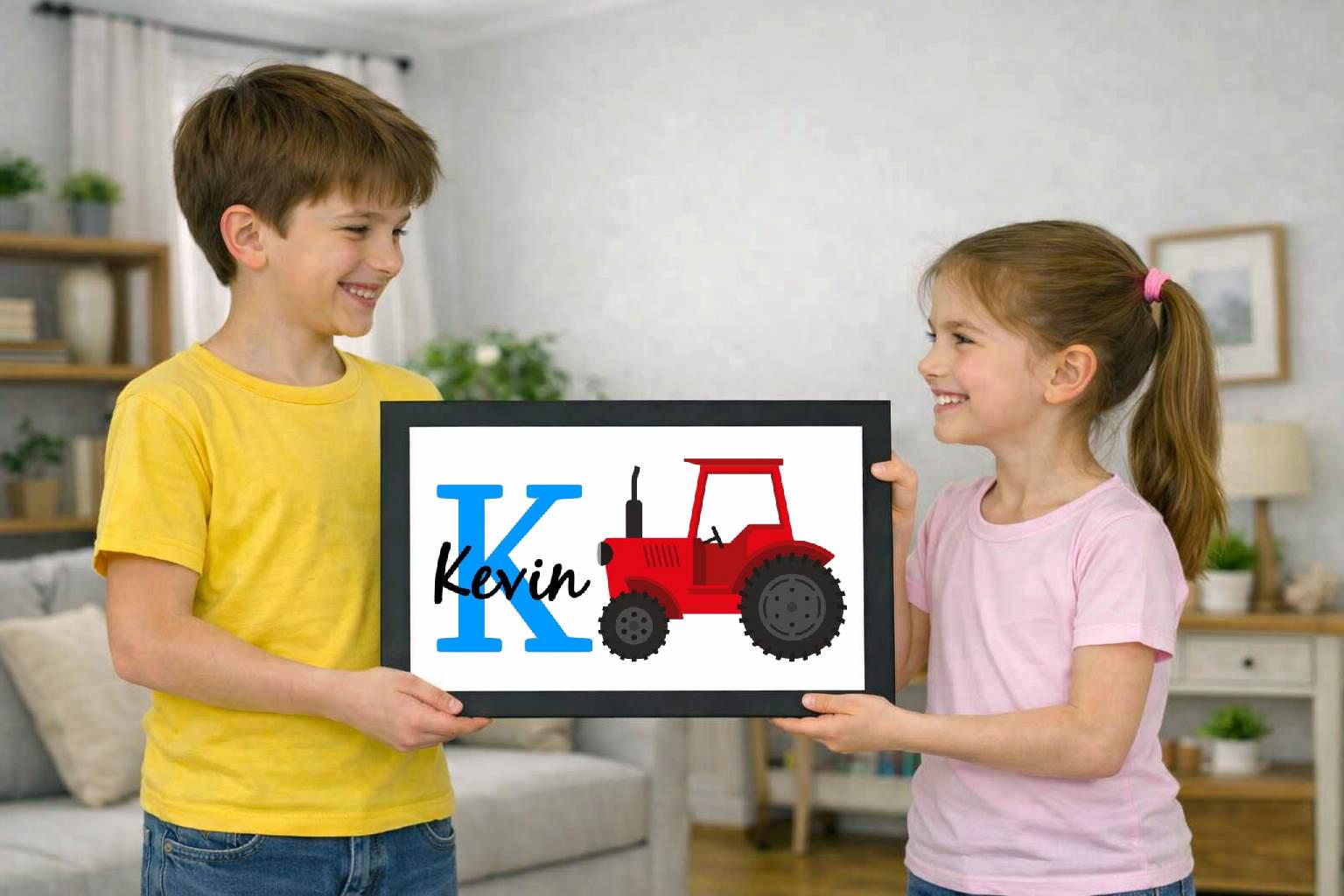 tractor, name, personalised photo cover tractor, name, personalised photo cover